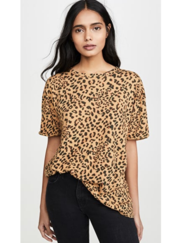 Free people animal print ringer tee